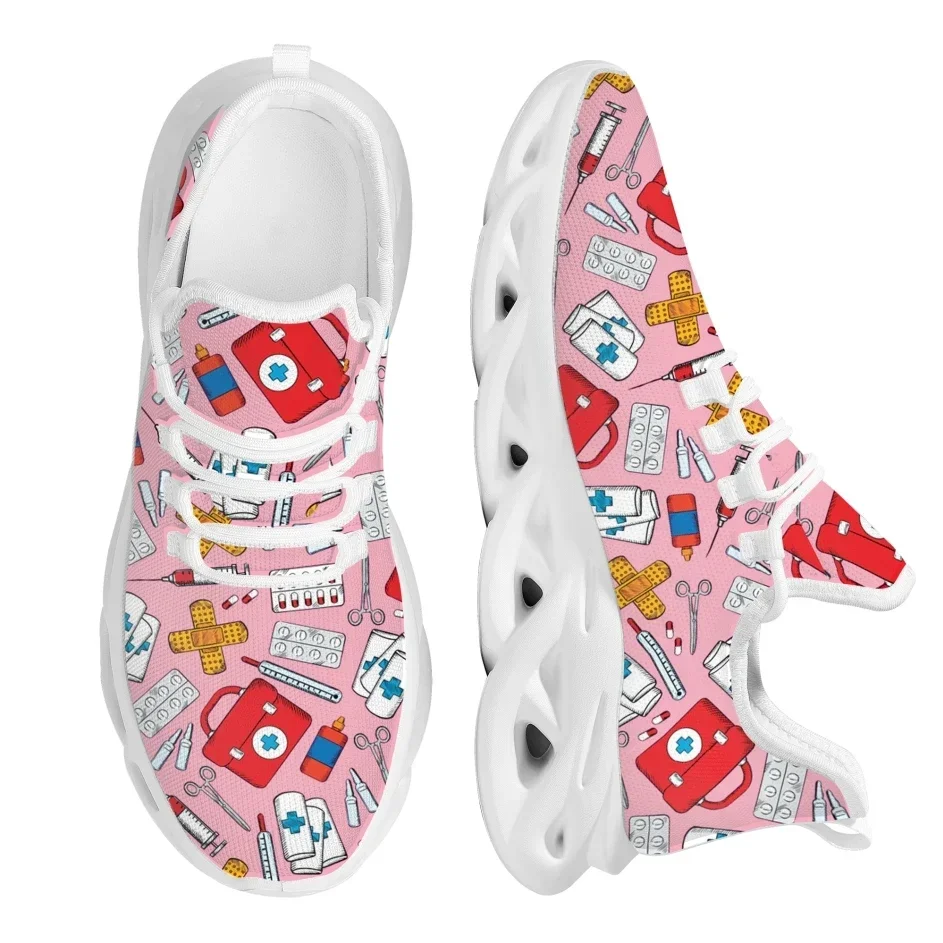 Sepatu Lari Wanita Desain Khus - Knit Fabric Lace Up Sneakers ulasan dan harga