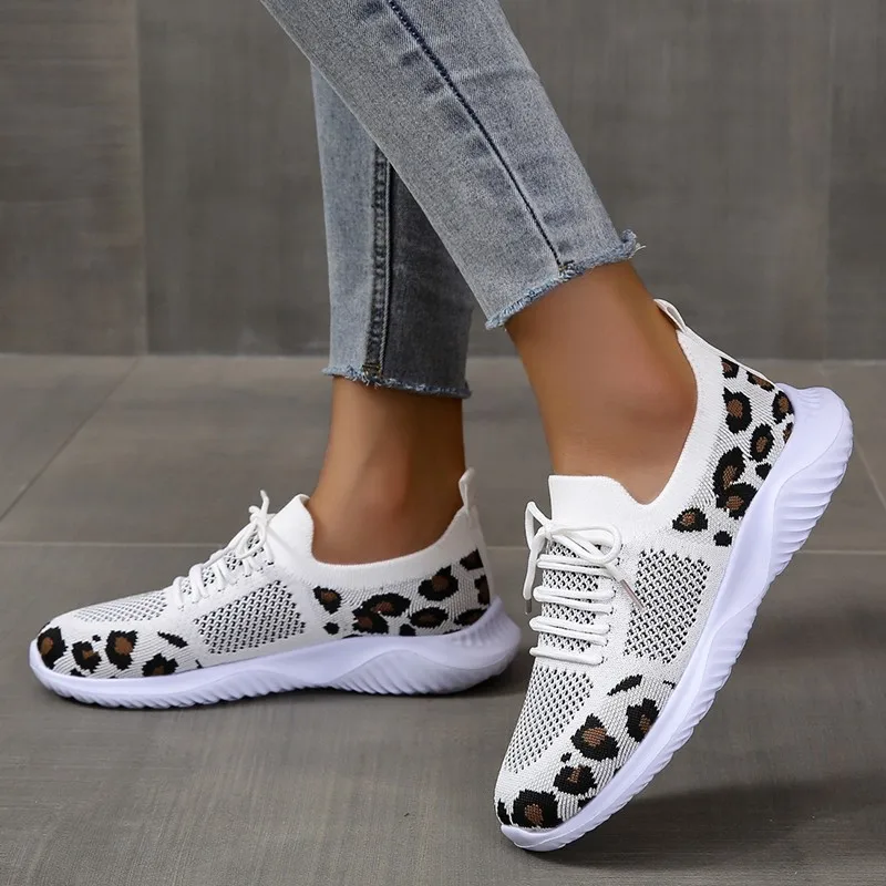Sepatu Kasual Wanita Terbaru u - Knit Fabric Lace Up Sneakers ulasan dan harga
